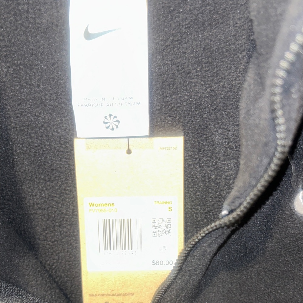 NWT Nike Black Fleece Half-Zip Jacket with front pockets size Small - Picture 3 of 10
